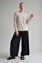 Light beige crew neck basic blouse - 2