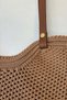 Women's Knitwear Shoulder Bag with Leather Strap Daily Stylish Steel Knitwear Bag 1617 Camel - 6