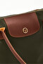 Giza Satin Large Size Women's Khaki Green Shoulder Bag - 5
