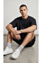 Men's Black-Navy Blue-Grey 3-Pack Regular Regenerated Shorts with Pockets Bermuda - 3