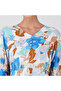 Blue Orange Marble Swirl Smocked Maxi Dress - 5