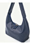 Navy Blue Shk331 Soft Textured, Zippered, Women's Hand, Arm and Shoulder Bag - 2