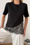 Women's Crew Neck Lace Detailed T-Shirt Black - 26Y 26915 - 2