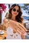 Lunéa Charm Hand Chain Bracelet with Four-Leaf Clover and Heart Figures Shapmeran Bracelet - 2