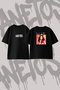 Katy Perry Mushroom Design Printed Oversize Crew Neck T-Shirt Black