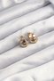 316L Steel Gold Color Zircon Stone Hoop Model Earrings - 2
