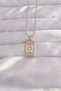 316L Steel Silver Color Pink Enamel Moon Figure Tarot Necklace