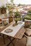 Floral Patterned Runner and Set of 2 Throw Pillow Covers – Raschel Fabric Digital Print Decorative Table Runner - 2