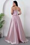 Strapless Neckline Satin Dress with Stones on the Chest Ecr5808 - 7