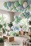 20-Piece Macaron Green Macaron Blue White Pastel 11 Inch Birthday Party Balloon Set - 3