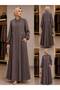 Detailed Zippered Ferace, Hakim Collar, Long Sleeves, Seasonal Ferace