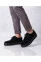 Orthopedic Black Fog Stitched Light Sole Casual Men's Shoes