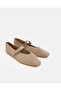 Women Beige Knitted Ballerinas - 2
