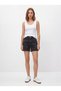 High Waist Relaxed Fit Black Shorts