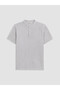 Vizyon New Season Black Judge Collar Striped Men's T-Shirt - 5