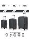 3 Piece Polypropylene Hard-side Luggage Set with TSA Lock | Lightweight Spinner Suitcases with 360° Wheels | Durable Trolley Bags for Secure Travel (Small, Medium, Large) - 8