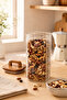 1500 ml Kare Line Glass Jar – Transparent Dry Food Storage Container with Wooden Lid and Handle - 6
