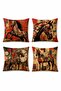 Textured Horse Patterned 4-Piece Throw Pillow Cover Set - 3