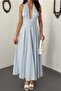 Halter Neck Linen Dress - 2
