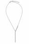 Women's Steel Stone Detail Y Necklace - 4