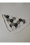 Bohemian Triangle Bandana Green White Floral - 2