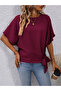 Women's Crew Neck Side Tie Aerobin Blouse - 5
