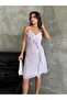 Lilac Chiffon Short Dress with Rope Straps - 2