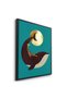 Giraffe Riding Whale Kids Wall Art | Portrait Framed Canvas Print with Gold Foil Embossed | Luxury Modern Decor for Kids Room - 3