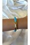 Women's Gold and Blue Color Stone-Looking Elastic Bracelet