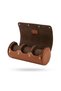Premium Tan Leather 3-Roll Watch Box |   Luxury Travel Type Watch Case and Organizer