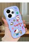 Redmi 13X Compatible Case Camera Protector Blue Silicone Couple Phone Case Kitty Pattern