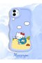 Samsung Galaxy M13 Compatible Case Camera Protector Blue Silicone Couple Phone Case Kitty Pattern - 2