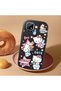 Realme C21 Compatible Case Camera Protector Black Silicone Couple Phone Case with Kitty Pattern - 2