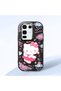 Infinix Note 50 Pro Compatible Case Camera Protector Black Silicone Couple Phone Case with Kitty Pattern