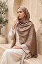Modern Ring Pattern Jacquard Shawl Series Light Brown