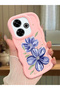 Redmi 13 4g Compatible Case Camera Protector Pink Silicone Couple Phone Case Floral Pattern