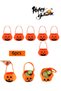 (eb16x6)6PCS Halloween Pumpkin Bag 3D Non Woven Candy Tote Bag Halloween Pumpkin Handbag Makeup Clothing Props