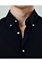 Slim Fit Safari Button-Down Collar Seersucker Fabric Men's Shirt Black T20131-01 - 2
