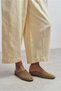 Liza Rome Beige Genuine Inner-Outer Leather Suede Flat Sole Women's Loafer Slippers - 3