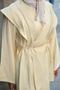 Women's Shoulder Detail Belted Cardigan Yellow - 5