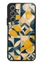 Samsung A54 Glossy Phone Case with Mediterranean Lemon Mosaic Design