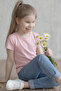 Powder Short Sleeve Basic T-Shirt - Non-Sweating Flexible Fabric Cotton Seasonal Powder Short Sleeve Girls' Tshirt - 4