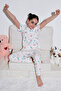 100% Cotton Crew Neck Short Sleeve Pajamas Set Girl's Set6651002 - 2