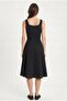 Women's Keyli Lined Scallop Embroidered Sleeveless Woven Midi Black Dress - 5