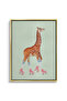 Pink Roller Skate Giraffe Kids Wall Art | Portrait Framed Canvas Print | Luxury Modern Decor for Kids Room - 2