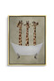 Three Giraffes Bathing Kids Wall Art | Portrait Framed Canvas Print | Luxury Modern Decor for Kids Room - 2