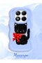 Redmi Note 14 Pro 4g Compatible Case Camera Protector Blue Silicone Couple Phone Case Cat Pattern - 2