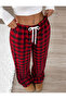 Unisex Checkered Plaid Wide Leg Sweatpants 90% Cotton - 3