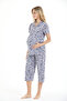 Women's 95% Viscose Maternity & Postpartum Capri Pajama Set - 3