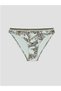 Turquoise Waist Embroidered Patterned Women's Bikini Bottom - 4